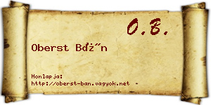 Oberst Bán névjegykártya